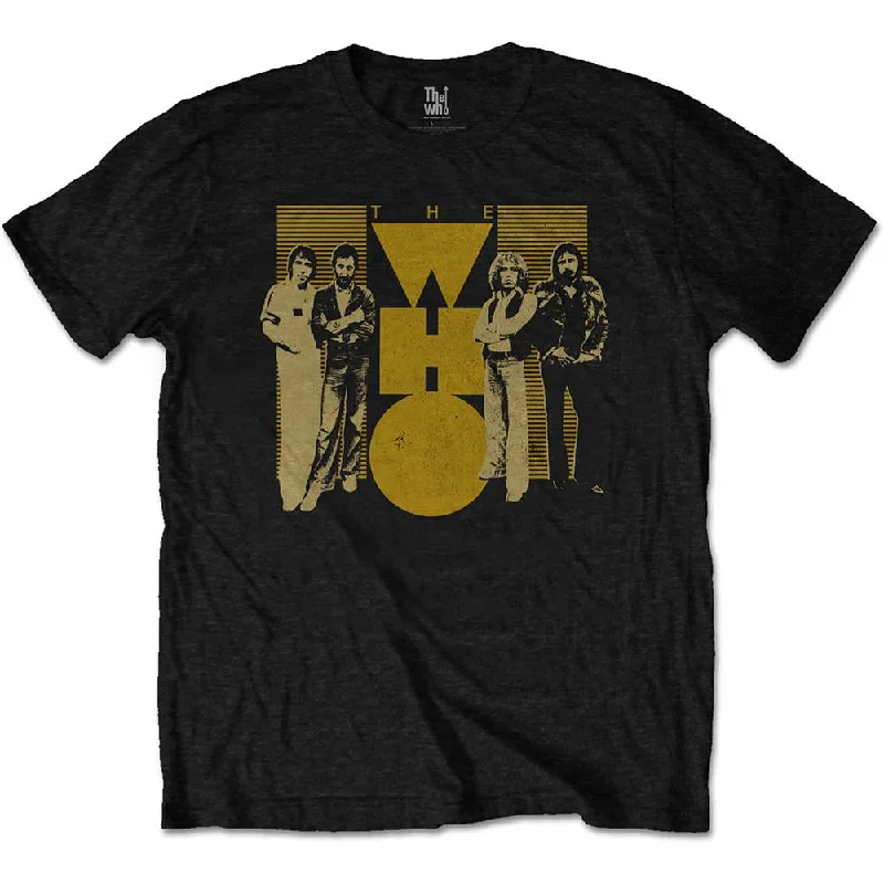 The Who | Official Band T-Shirt | Yellow Notch Collar Peter Pan Collar Cowl Neck