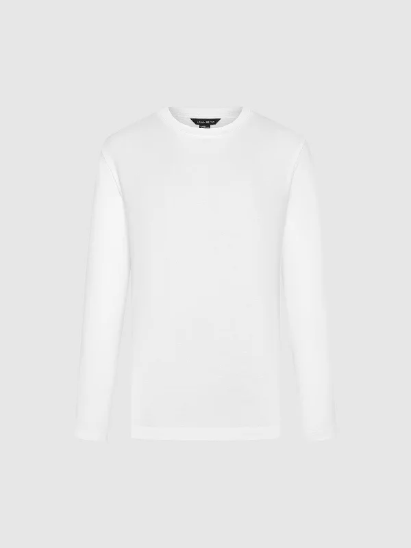 Crew Neck Straight T-Shirt Solid Color Striped Floral