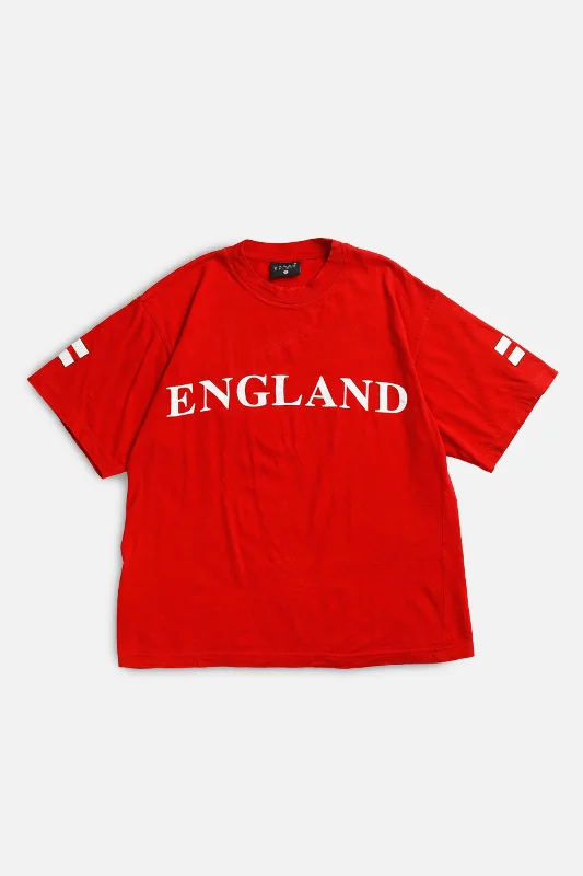 Vintage England Tee - S Graphic T-Shirt Round Neck Polyester