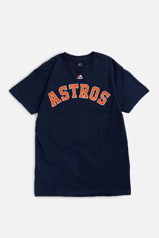 Vintage Houston Astros MLB Tee - S Basic T-Shirt Crew Neck Short Sleeve