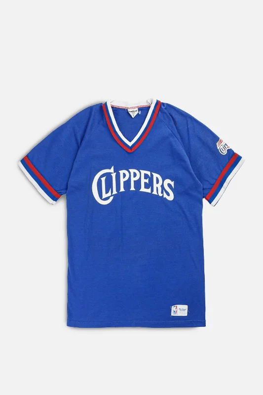 Vintage LA Clippers NBA Tee - Women's XS Rayon Velvet Corduroy