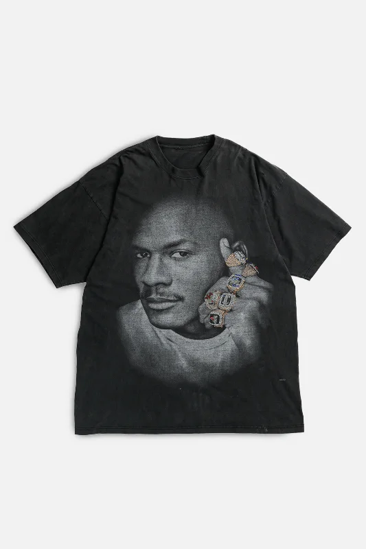 Vintage Michael Jordan NBA Tee - XXL Notch Collar Peter Pan Collar Cowl Neck