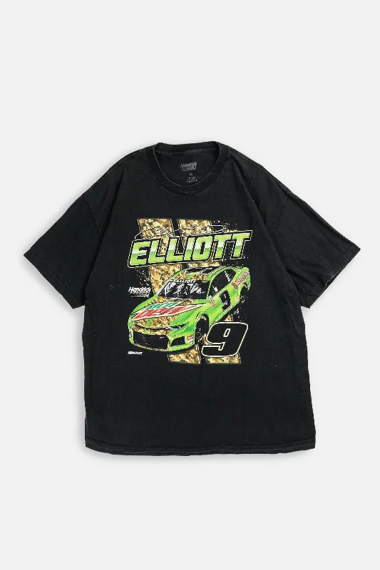 Vintage Racing Tee - XL Ribbed T-Shirt High Neck Heavyweight