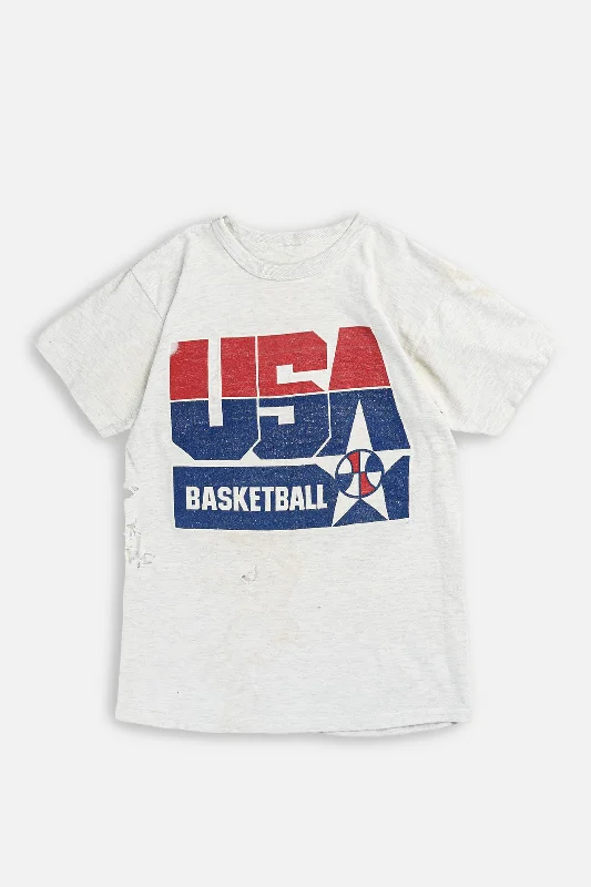 Vintage USA Basketball Tee - S Casual Formal Business