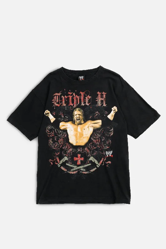 Vintage WWE Triple H Tee - L Beaded Sequined Faux Fur