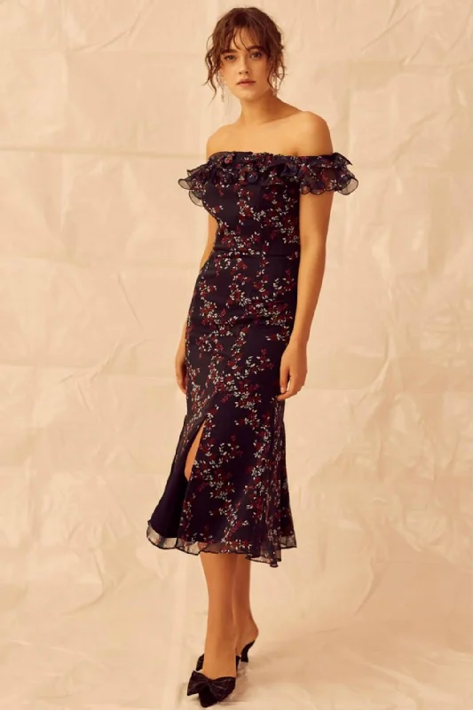 Embrace Midi Dress Chic Floral Print Midi Dress