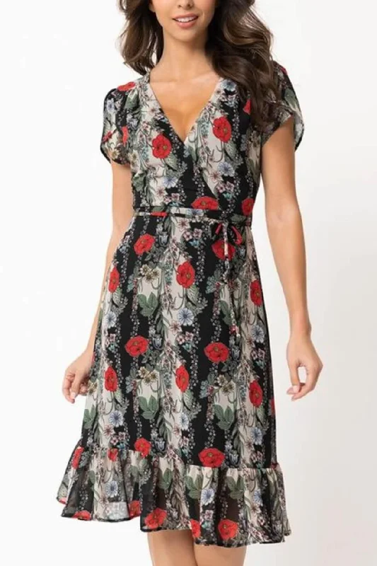 Hide And Go Chic Midi Dress Trendy Off-Shoulder Button Midi Dress