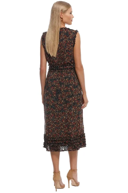 Monarch Midi Dress Comfortable Lace-Up Midi Dress
