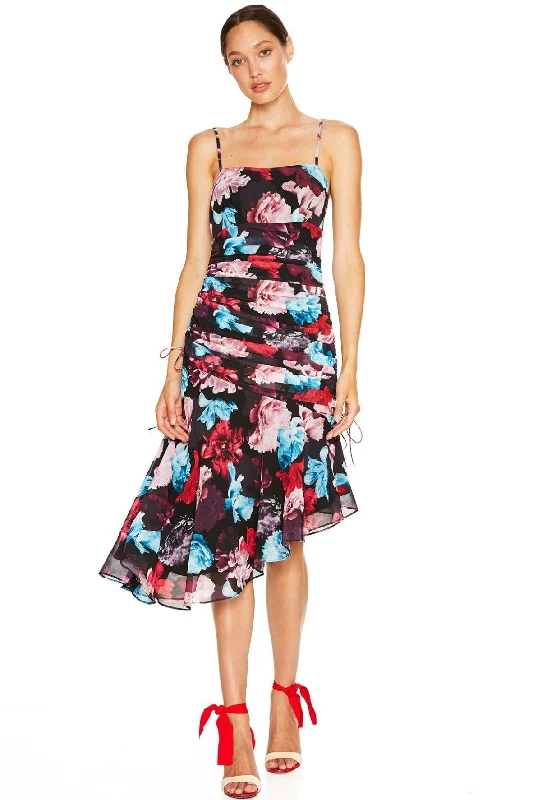 Cascada Midi Dress Fashionable Sheer Sleeve Midi Dress