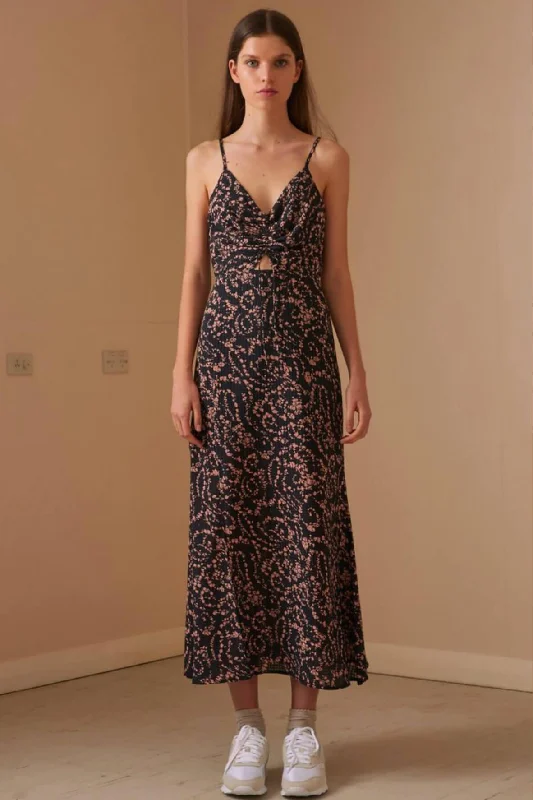 Dahlia Midi Dress Trendy Midi Dress with Belt