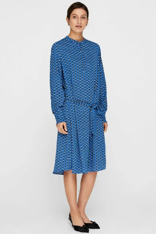 Yaslulla Tie Belt Midi Dress Fashionable Chiffon Midi Dress