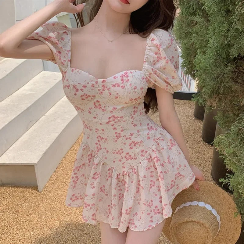 EAEOVNI Summer Women Puff Sleeve Backless Midi Dress Vintage Floral Print Blue Sundress Elegant Party Beach Ladies Dress Comfortable Ribbed Midi Dress EAEOVNI Summer Women Puff Sleeve Backless Midi Dress Vintage Floral Print Blue Sundress Elegant Party Beach Ladies Dress Comfortable Ribbed Midi Dress