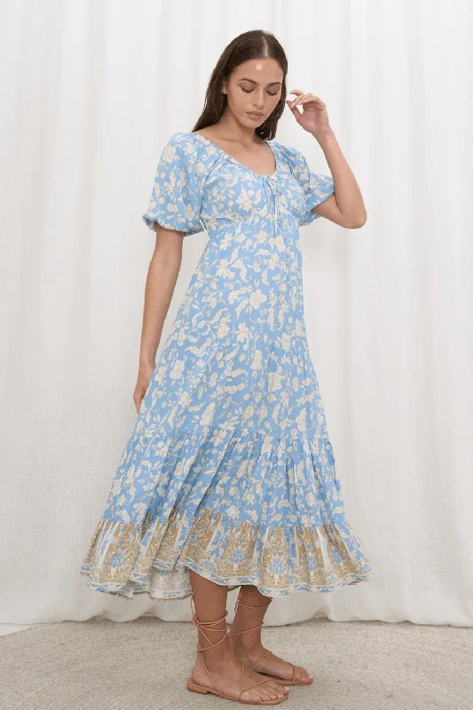 Ella Midi Dress - Light Blue Comfortable Casual Midi Dress