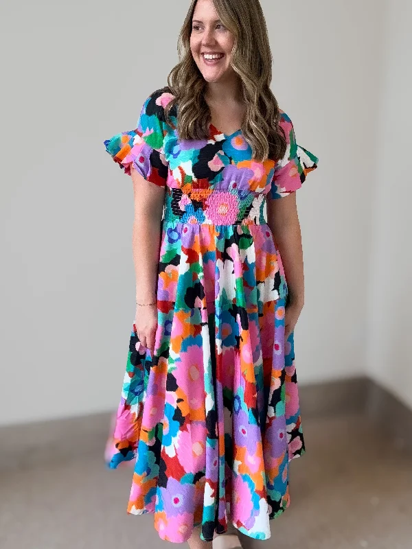 Eyes On Her Midi Dress Elegant Lace Trim Midi Dress