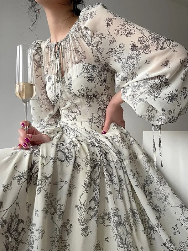 French Elegant Floral Midi Dress Woman Evening Party Summer Beach Fairy Long Sleeve Sundress One Piece Dress Korean Fashion Fashionable Off-Shoulder Dress Midi French Elegant Floral Midi Dress Woman Evening Party Summer Beach Fairy Long Sleeve Sundress One Piece Dress Korean Fashion Fashionable Off-Shoulder Dress Midi