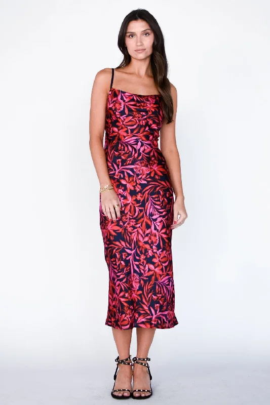 Geneva Cowl Neck Midi Dress Fashionable Casual Midi Dress