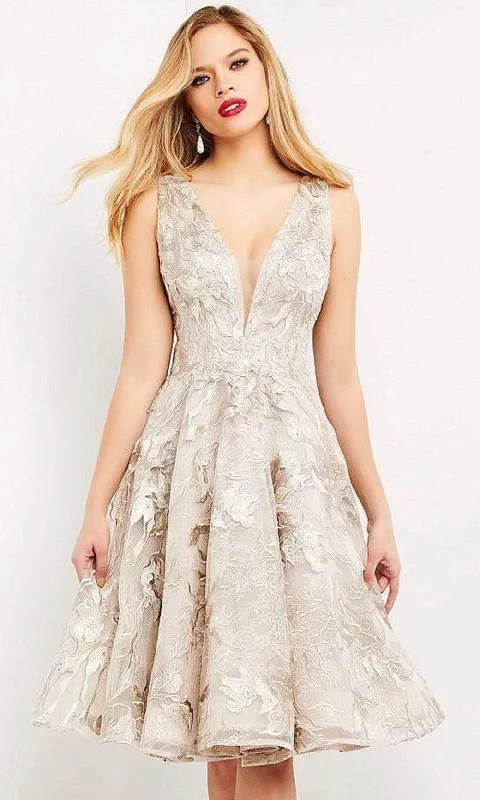 Jovani - 04442 Embroidered Fit and Flare Midi Dress Comfortable Floral Print Midi Dress Jovani - 04442 Embroidered Fit and Flare Midi Dress Comfortable Floral Print Midi Dress