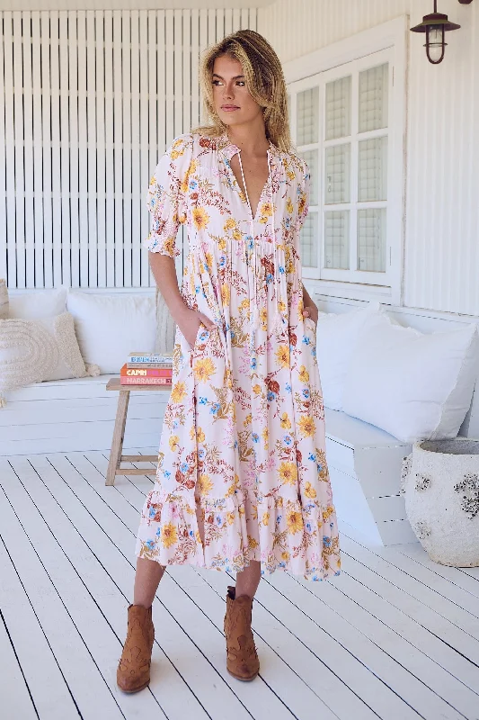 Kora Midi Dress - Bambalina Fashionable Chiffon Midi Dress