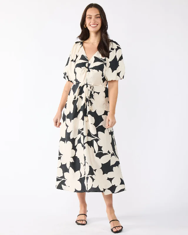 Luna Pearl Midi Dress Stylish Vintage Midi Dress
