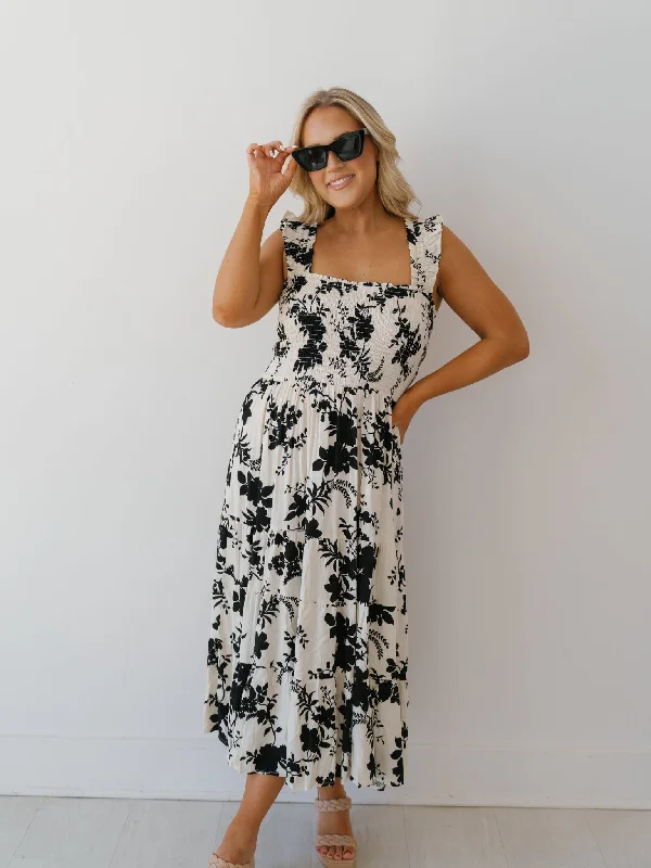 Maya Midi Dress Comfortable Button Front Midi Dress
