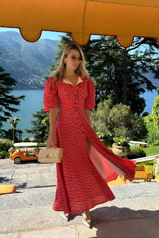 Short Sleeve Buttoned Midi Dress Trendy Midi Dress with Belt