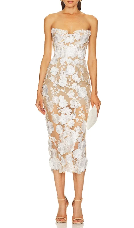 STRAPLESS JASMINE MIDI DRESS Trendy Bodycon Midi Dress
