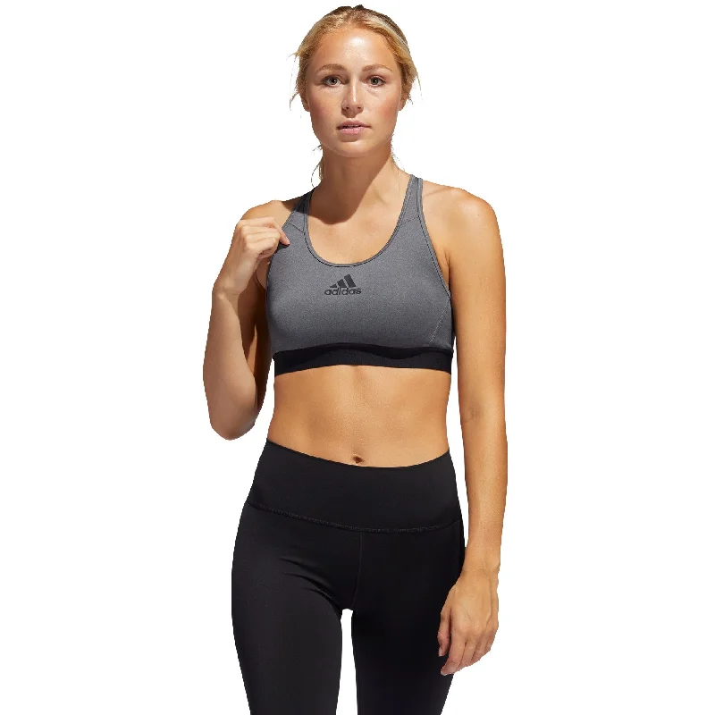 Adidas Dont Rest Alphaskin Padded Grey Womens Sports Bra Sleek Push-Up Bra