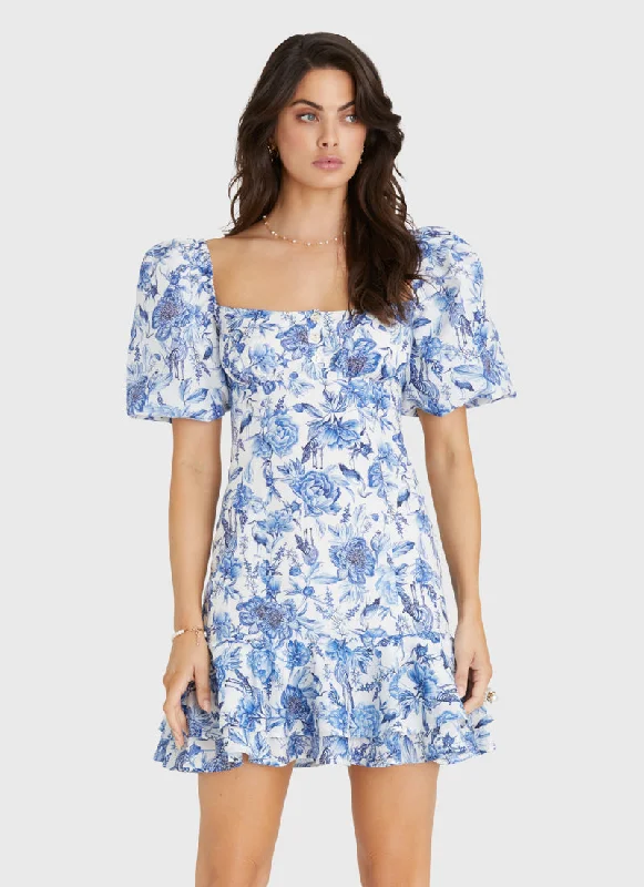 Azalea Scarlet Mini Dress Trendy Button-Detail Mini Dress