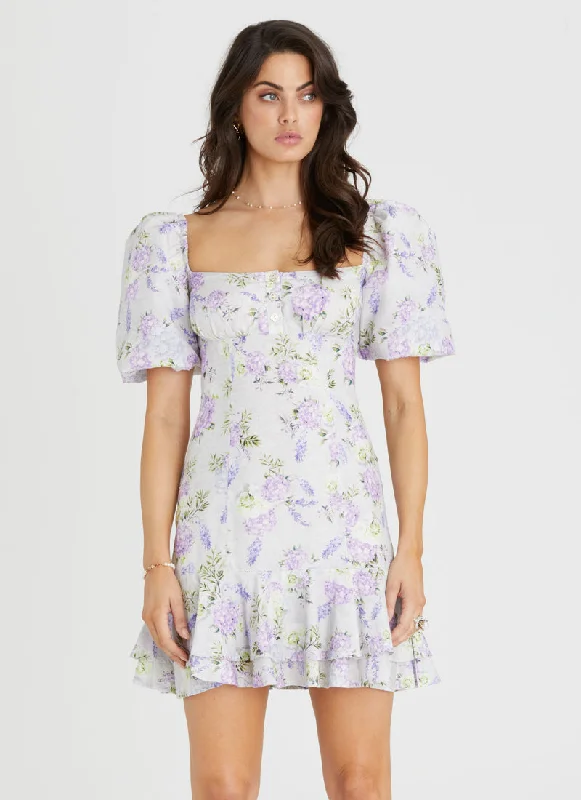 Wisteria Scarlet Mini Dress Elegant Off-Shoulder Dress Mini