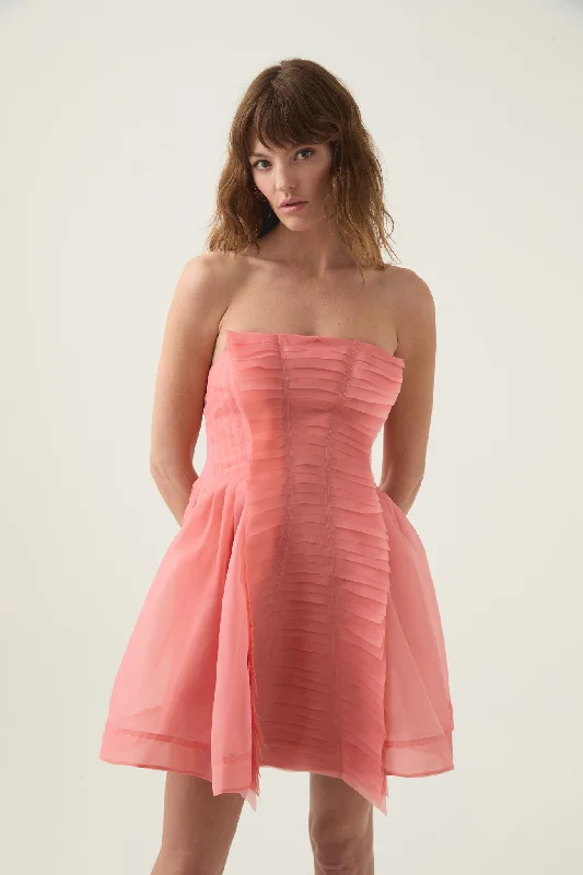 Astrid Strapless Mini Dress Modern Satin Mini Dress