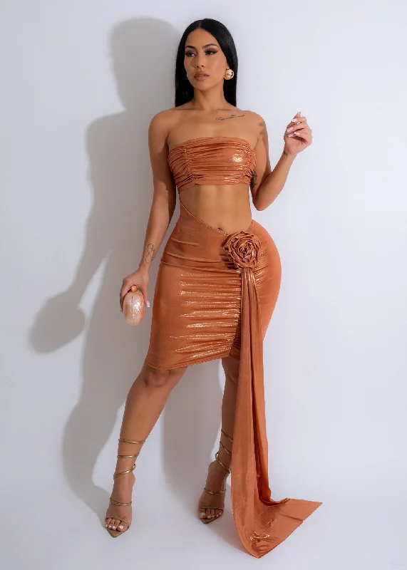 Been Like This Metallic Ruched Mini Dress Gold Stylish Button-Down Mini Dress