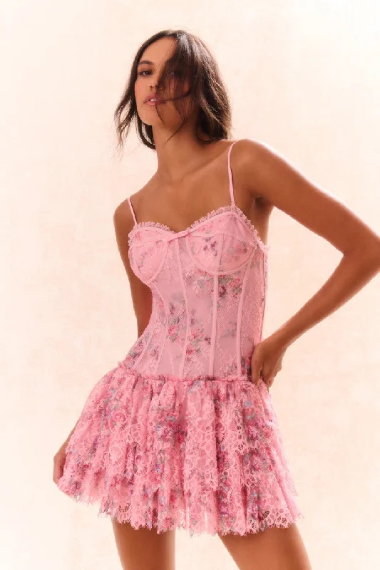 Carlene Lace Mini Dress Comfortable Polka Dot Mini Dress