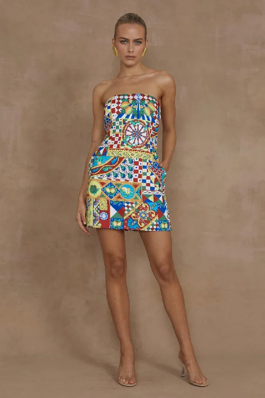 CLEMENTINE MINI DRESS - PHAEDRA PRINT Comfortable Ruffle Mini Dress