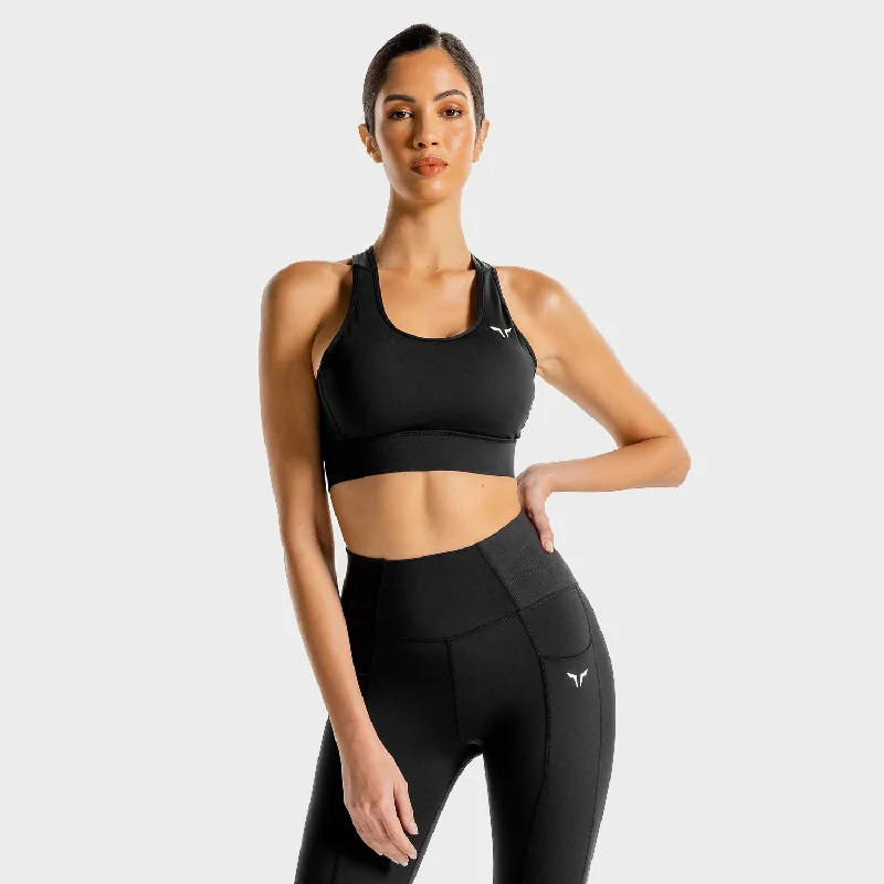 Core Bra - Onyx Stretchy Full Coverage