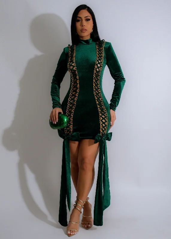 Fierce Embrace Velvet Mini Dress Green Elegant Sequin Mini Dress