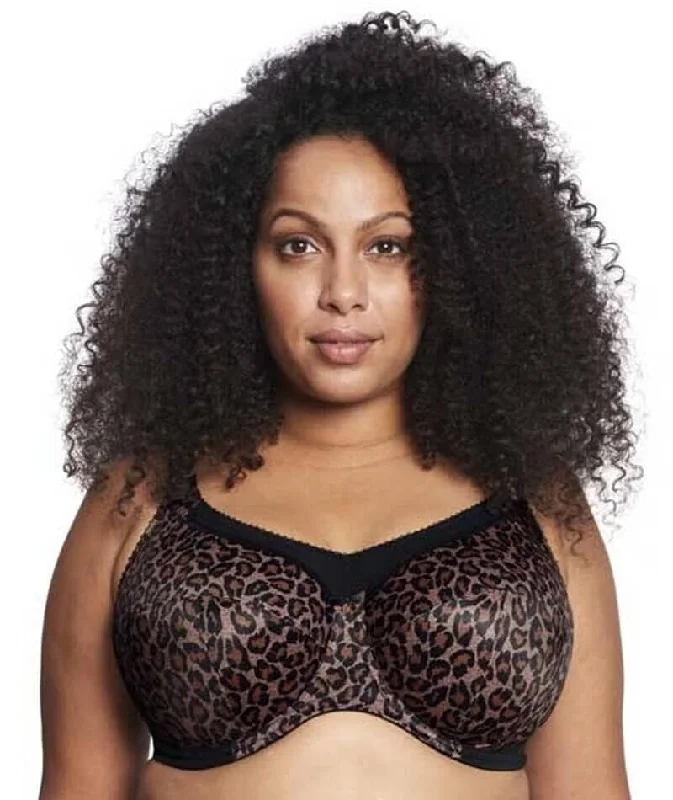 Goddess Kayla Underwire Full Cup Bra - Dark Leopard Soft Lace Bralette
