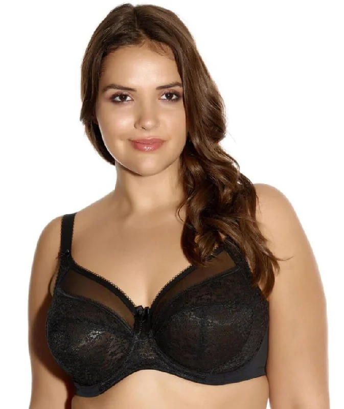 Goddess Adelaide Banded Underwired Bra - Black Soft Mesh Bra