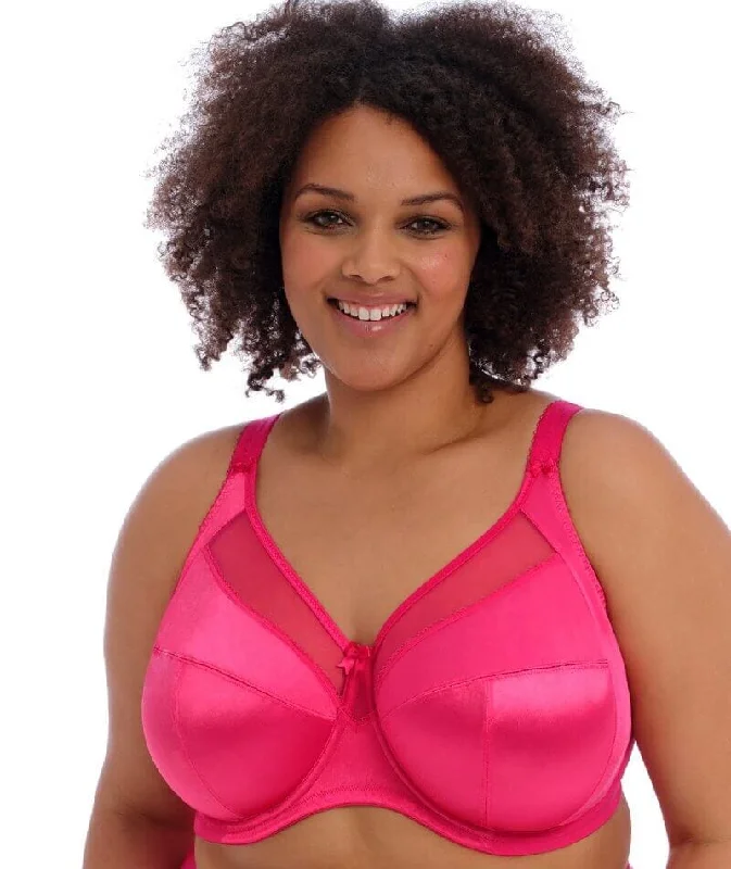 Goddess Keira Underwired Banded Bra - Hot Pink Stylish Lace Bralette