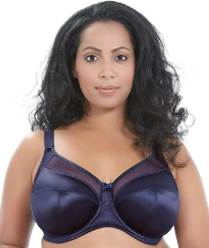 Goddess Keira Underwired Banded Bra - Ink Cotton Comfort Bra