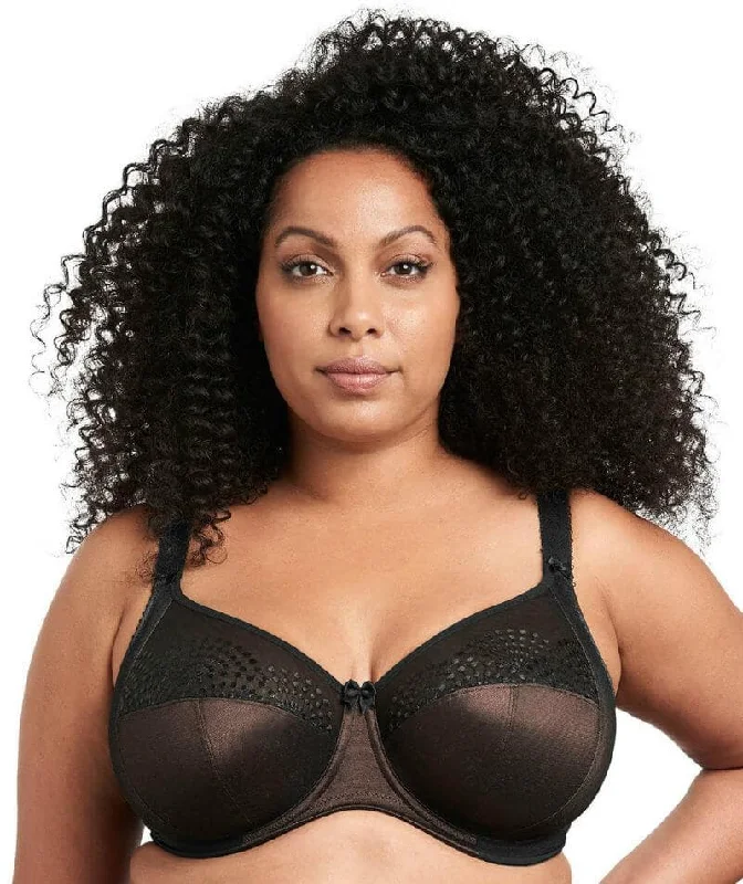 Goddess Sarah Underwired Banded Bra - Black Lightly Padded Bra
