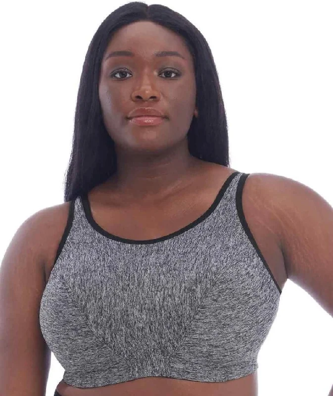Goddess Sport Wirefree Sports Bra - Pewter Heather Soft Mesh Bralette
