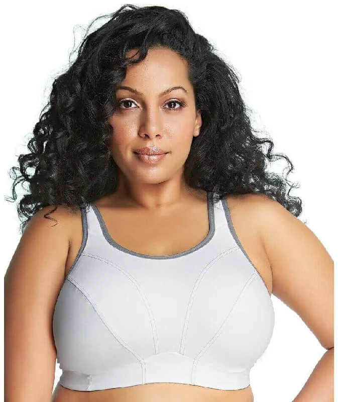 Goddess Sport Soft Cup Sports Bra - White Smooth Stretch Bra