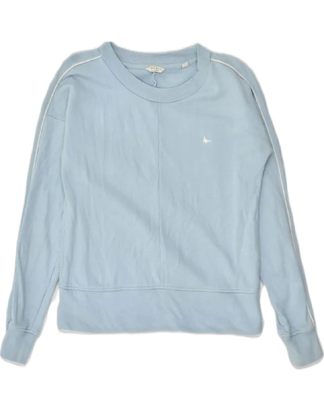 JACK WILLS Womens Sweatshirt Jumper UK 6 XS Grey Cotton Hoodie with Hem Detail Decorative Unique