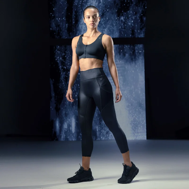 LAB360° Performance Zip Up Bra - Black Soft Padded Bralette