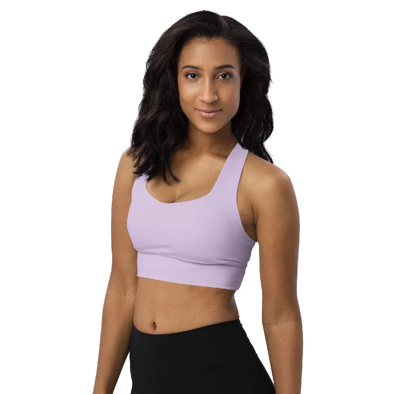 Lavender Longline Push Up Sports Bra, lioness-love Sexy Lace Bralette