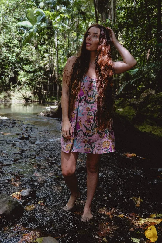 Lucia Mini Dress - Witch's Garden - Soft Pink Elegant Sequin Mini Dress