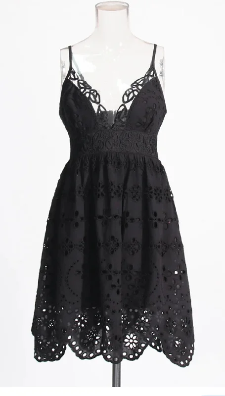 Ember Black Eyelet Mini Dress Classic Striped Mini Dress