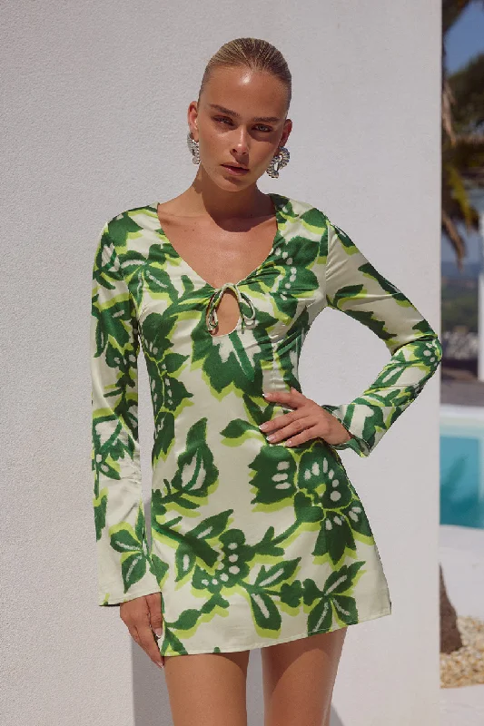 MIRAGE MINI DRESS - LUELA PRINT Elegant Velvet Mini Dress