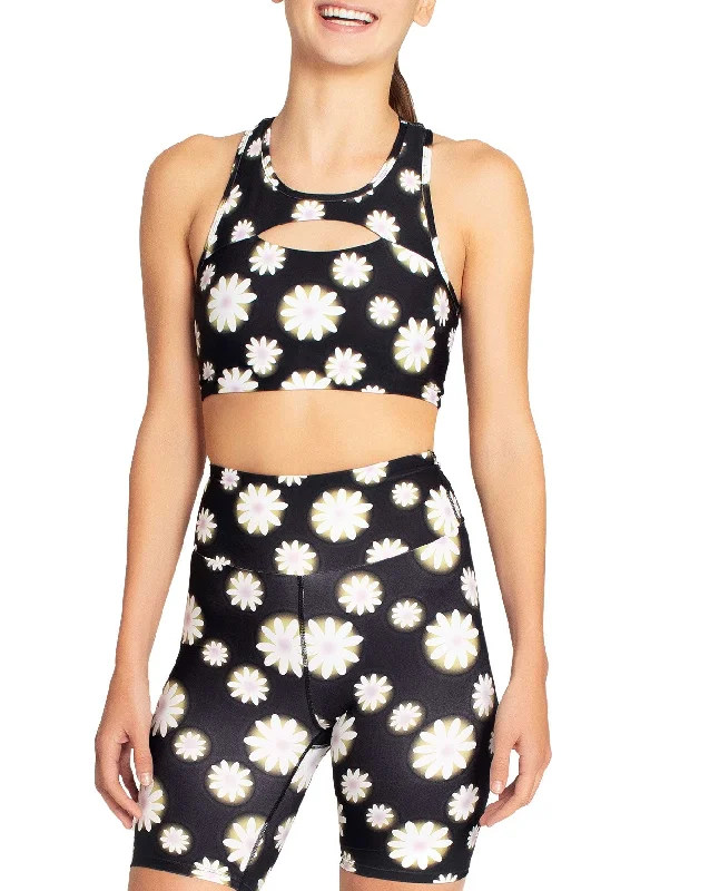 Nicole Miller Cut Out Racerback Sports Bra Feminine Lace Bra