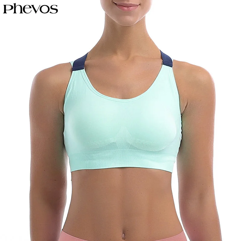 Phevos Women Push Up Sports Bra for Fitness Yoga Adjustable Comfort Bra